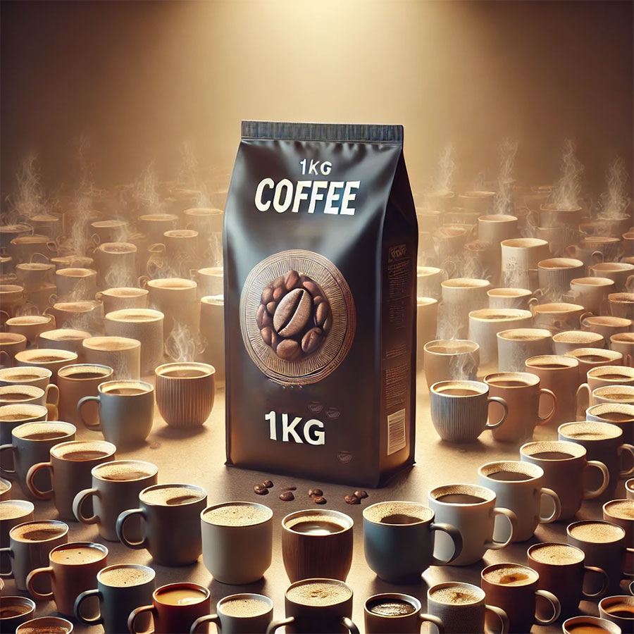 Koliko kav iz 1 kg pri Espresso, Turško, Instant in Filter Kavo?